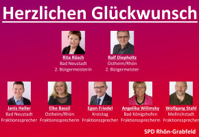 Fraktionssprecher und Stellvertretende Bürgermeister(innen) der SPD Rhön-Grabfeld